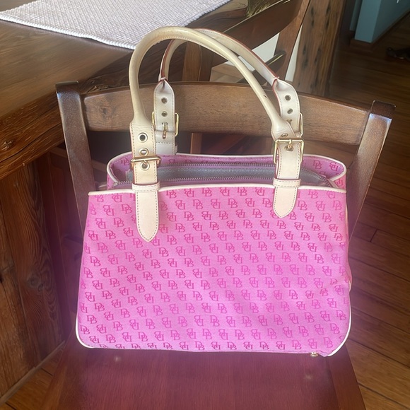 Dooney & Bourke Handbags - Dooney and Burke Fuchsia Buckle Satchel